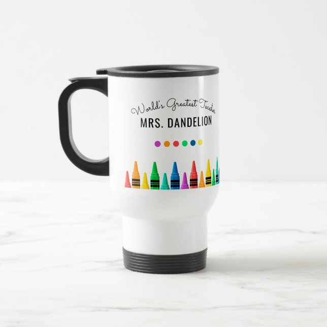 Rainbow Crayons Weltleitungskaffee Reisebecher (Links)