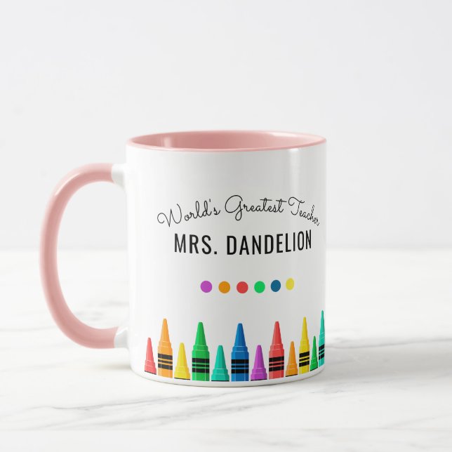 Rainbow Crayons Weltleitungskaffee Tasse (Links)