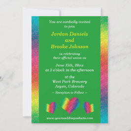 [Rainbow Crinkle Wedding] Herz Modern Green