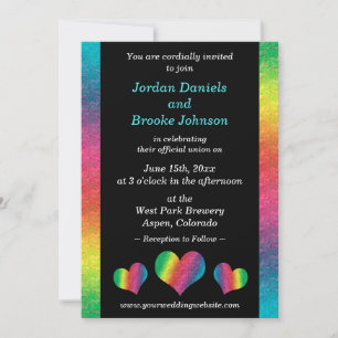 [Rainbow Crinkle Wedding] Herz Modernes Schwarz