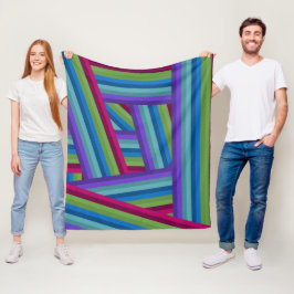 Rainbow Crisscross Fleecedecke