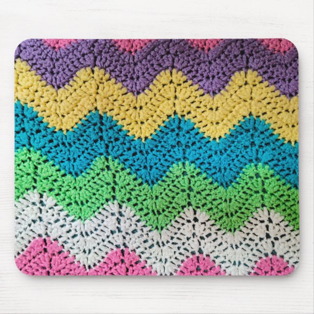 Rainbow Crochet Design Mousepad (Vorne)