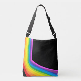 Rainbow Cross Body Bag farbenfrohe Curve Tote Bag Tragetaschen Mit Langen Trägern