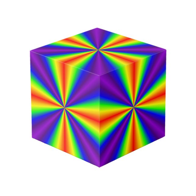 Rainbow Cross Foto Cube Würfel (Vorderseite Schrägansicht)