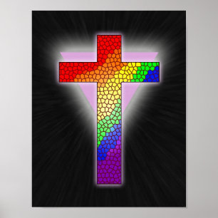 Rainbow Cross Print Poster