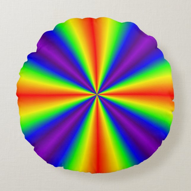 Rainbow Cross Rundes Kissen (Vorderseite)
