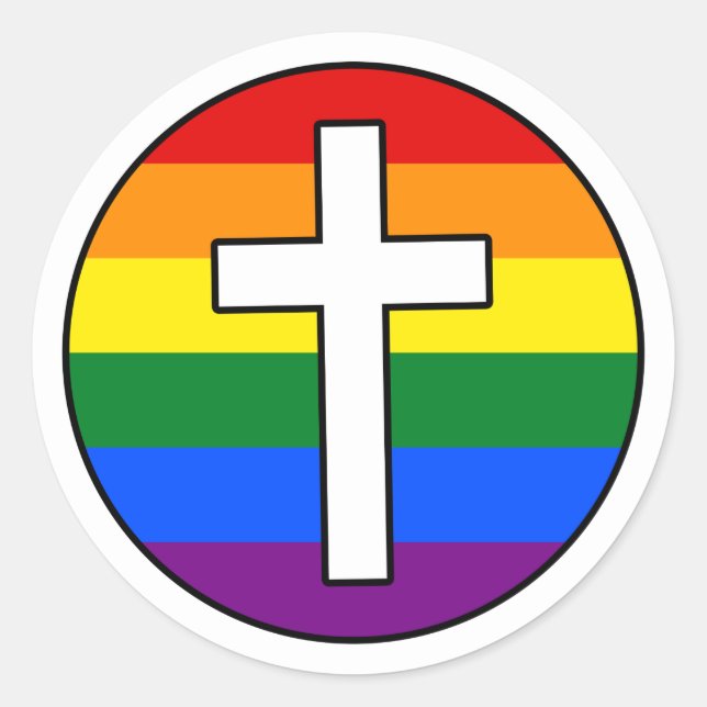 Rainbow Cross Sticker (Vorderseite)