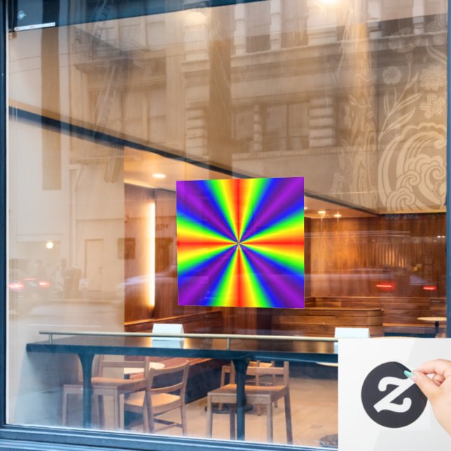 Rainbow Cross Window Fensteraufkleber (Café-Fenster)