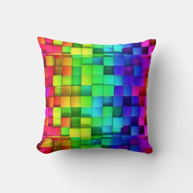 Rainbow Cubes Kissen (Vorderseite)