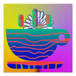 Rainbow Cup Saucer Poster