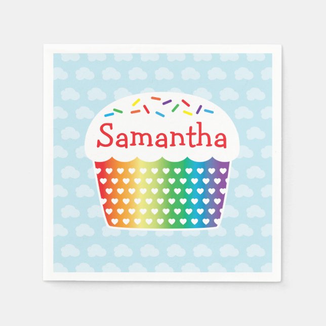 Rainbow Cupcake Napkins Serviette (Vorderseite)