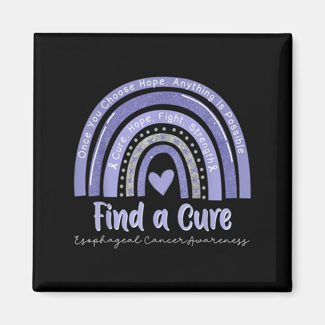 Rainbow Cure Hope Fight Strength Esophageal Cancer Magnet (Vorne)