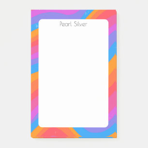 Rainbow Curves CUSTOM Chic Monogram Personalisiert Post-it Klebezettel