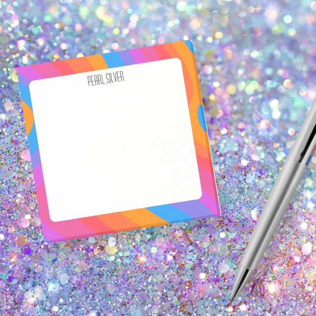 Rainbow Curves CUSTOM Chic Monogram Personalisiert Post-it Klebezettel (Rainbow Curves CUSTOM Chic Monogram Personalized Post-it Notes
)