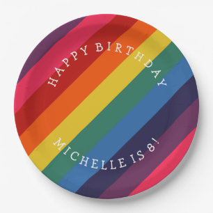 Rainbow Custom Paper Plate mit dem Text Pappteller
