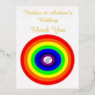 Rainbow Custom Wedding Foil Holiday Folien Feiertagspostkarte