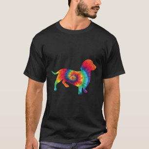 Rainbow Dachshund Dog Art Colorful Doxie Sausage D T-Shirt