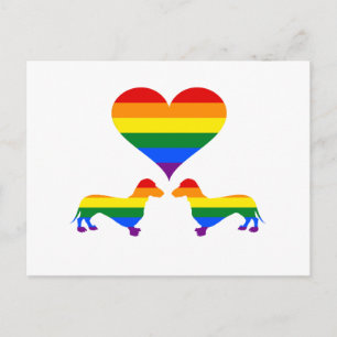 Rainbow-Dackeln Postkarte