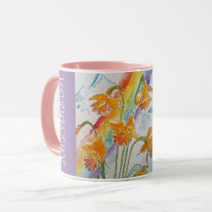 Rainbow Daffodin Spring Wasserfarbene Tasse