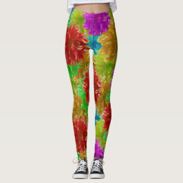 Rainbow Dahlia Blume Explosion Leggings