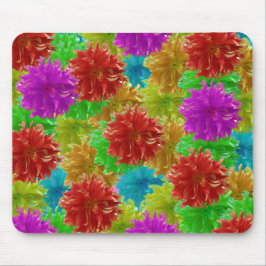Rainbow Dahlia Blume Explosion Mousepad