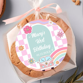 Rainbow Daisy Car Birthday Sticker