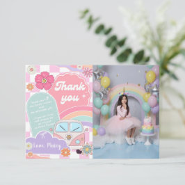 Rainbow Daisy Car Dankeskarte