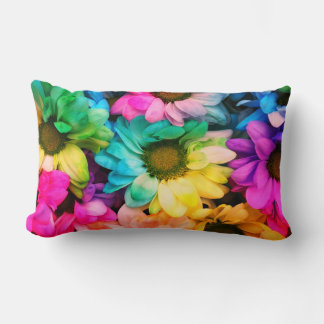 Rainbow Daisy Print Lumbar Kissen