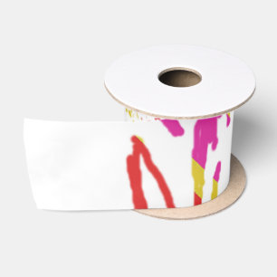 Rainbow Daisy Strip Design Satinband