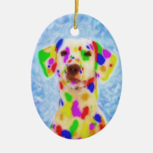 Rainbow Dalmatiner Keramik Ornament (Vorne)