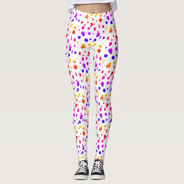 Rainbow-Dalmatiner-Spots Leggings (Vorderseite)
