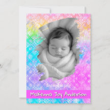 [Rainbow Damask] Soft Pastels Baby Girl Birth