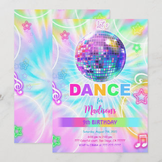 Rainbow Dance Birthday Einladung