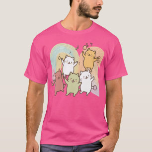 Rainbow Dancing Cats Edm Festival T-Shirt