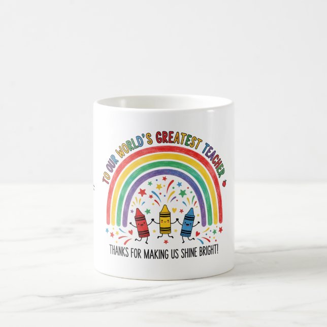 Rainbow Dancing Crayon Worlds Greatest Teacher Kaffeetasse (Mittel)