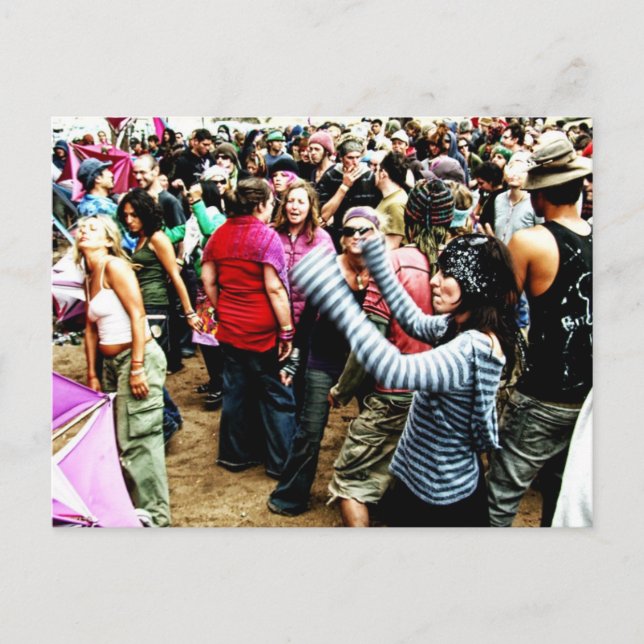 Rainbow Dancing Postcard Postkarte (Vorderseite)