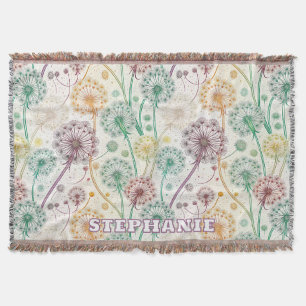 Rainbow Dandelion Breeze - Whimsisches Floral Decke