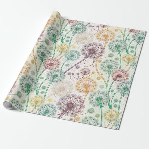 Rainbow Dandelion Breeze - Whimsisches Floral Geschenkpapier