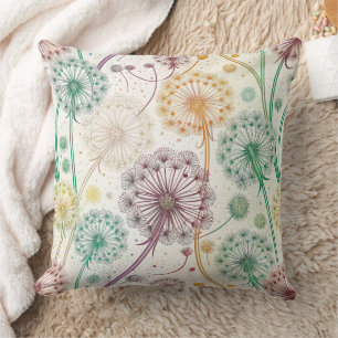 Rainbow Dandelion Breeze - Whimsisches Floral Kissen
