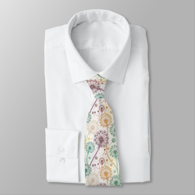 Rainbow Dandelion Breeze - Whimsisches Floral Krawatte (Gebunden)