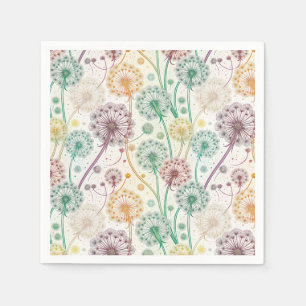 Rainbow Dandelion Breeze - Whimsisches Floral Serviette
