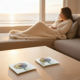 Rainbow Dandelion Glasuntersetzer