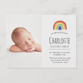 Rainbow Dankeschön-Karte, Geburtsankündigungen Postkarte