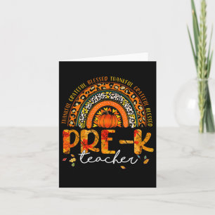 Rainbow Dankeschön Pre-K Teacher Fall Erntedank Karte