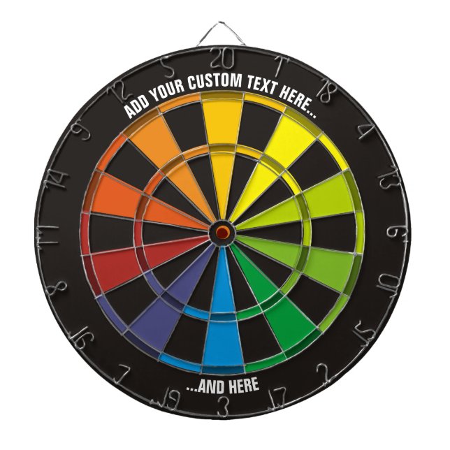 Rainbow-Dartboard mit benutzerdefiniertem Text Dartscheibe (vorne)