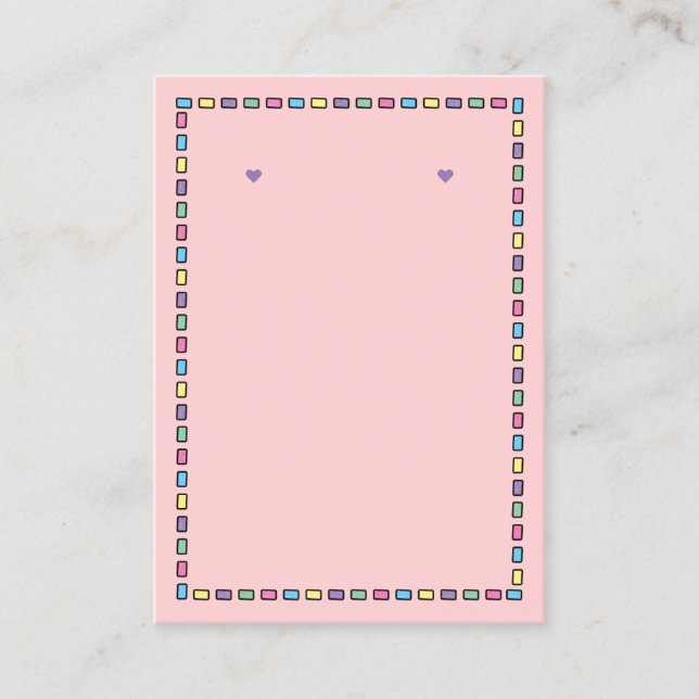 Rainbow Dash Frame Template - Earring Display Card Telefonnummerkarte (Vorderseite)