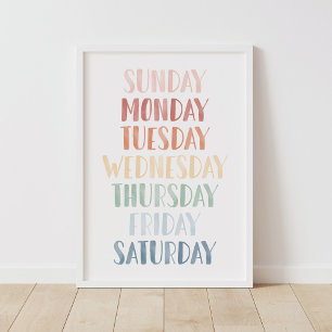 Rainbow Days of the Week Classroom Poster