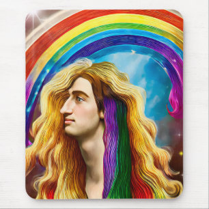 Rainbow Deity Man of All Liebe Fantasy Art Mousepad