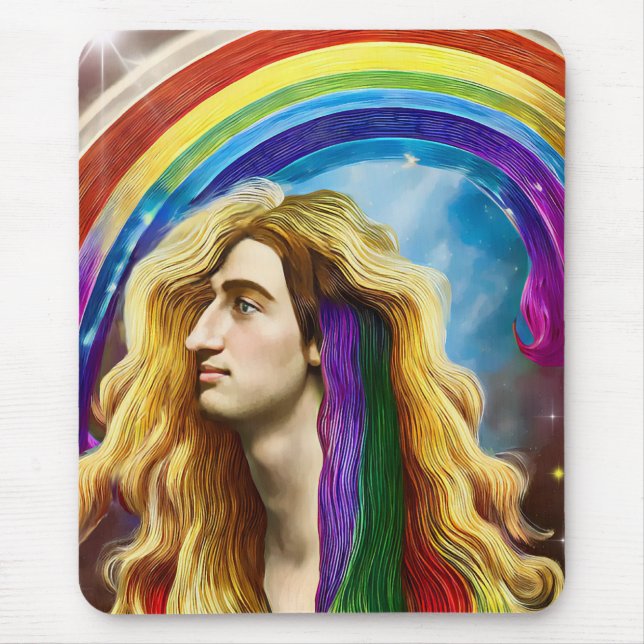 Rainbow Deity Man of All Liebe Fantasy Art Mousepad (Vorne)