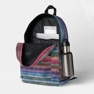 Rainbow Denim Pattern Bedruckter Rucksack
